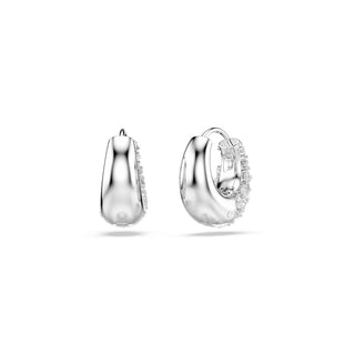 Sublima earrings White, Rhodium plated
