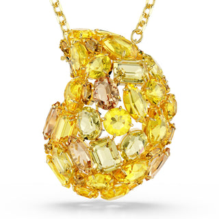 Gema pendant and brooch Yellow, Gold-tone plated