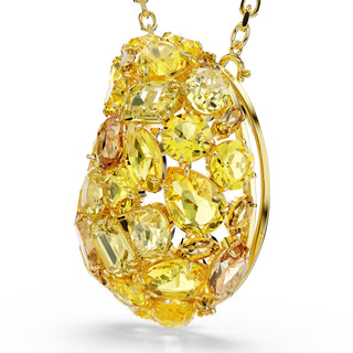 Gema pendant and brooch Yellow, Gold-tone plated