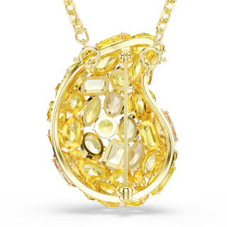 Gema pendant and brooch Yellow, Gold-tone plated