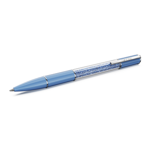 Crystalline ballpoint pen, ReCreated™ crystals, Blue, Blue lacquered, Chrome plated