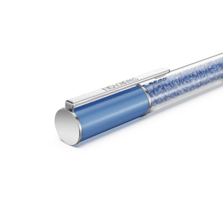 Crystalline ballpoint pen, ReCreated™ crystals, Blue, Blue lacquered, Chrome plated
