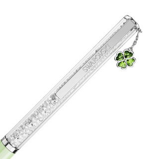 Crystalline ballpoint pen, Clover, Green, Green lacquered, Chrome plated