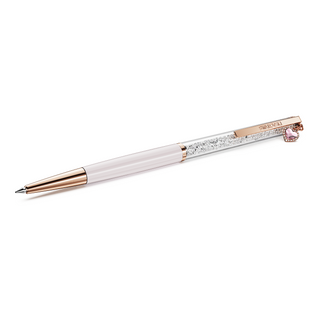 Crystalline ballpoint pen, Heart, Pink, Pink lacquered, Rose gold-tone plated