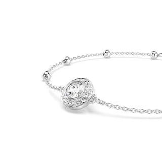 Una Angelic bracelet Round cut, White, Rhodium plated