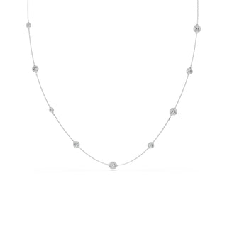 Una Angelic strandage Round cut, White, Rhodium plated