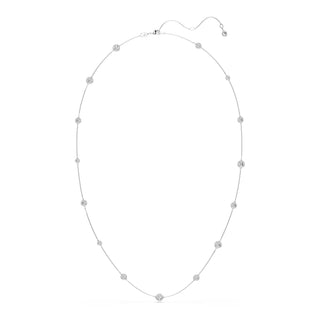 Una Angelic strandage Round cut, White, Rhodium plated