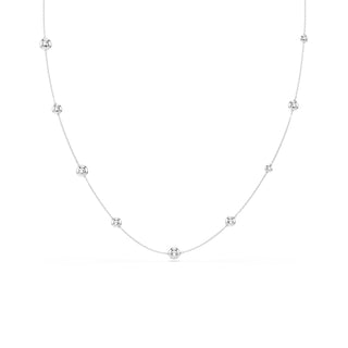 Una Angelic strandage Round cut, White, Rhodium plated