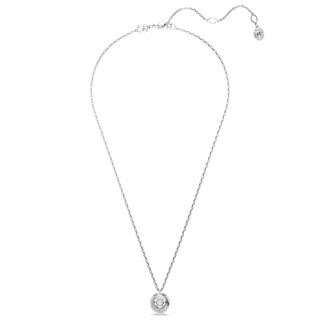 Dextera pendant, Round cut, White, Rhodium plated