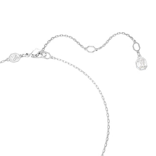 Dextera pendant, Round cut, White, Rhodium plated