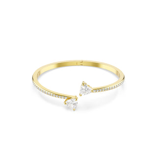 Mesmera Attract bangle Heart, White, Gold-tone plated