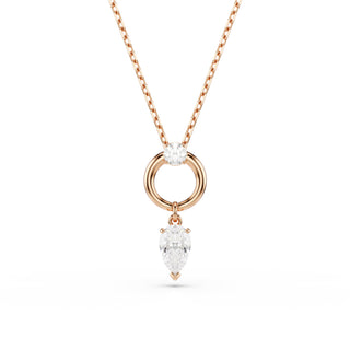 Mesmera set Pear cut, Round cut, White, Rose gold-tone plated