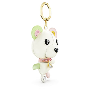 Teddy bag charm, Bear, Multicolored, Gold-tone plated
