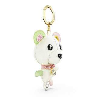Teddy bag charm, Bear, Multicolored, Gold-tone plated