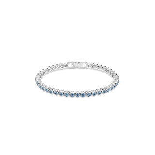 Imber Emily Tennis bracelet Round cut, Blue, Rhodium plated