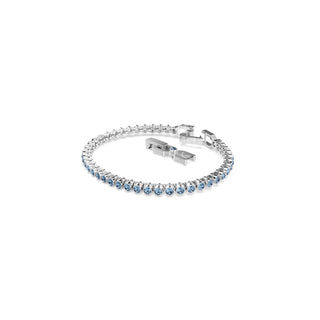 Imber Emily Tennis bracelet Round cut, Blue, Rhodium plated