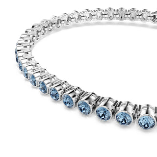 Imber Emily Tennis bracelet Round cut, Blue, Rhodium plated
