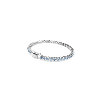 Imber Emily Tennis bracelet Round cut, Blue, Rhodium plated