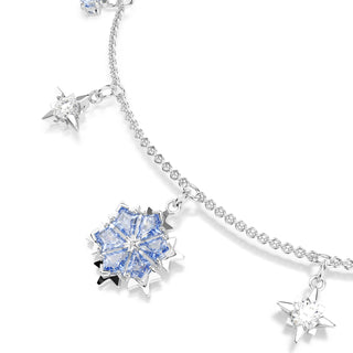 Magic bracelet Snowflake, Blue, Rhodium plated