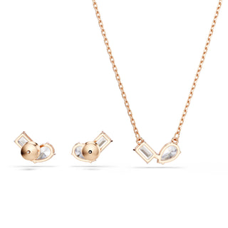 Mesmera set Pear cut, Octagon cut, White, Rose gold-tone plated