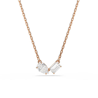 Mesmera set Pear cut, Octagon cut, White, Rose gold-tone plated