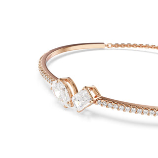 Mesmera bangle Mixed cuts, White, Rose gold-tone plated