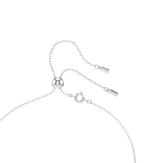 Stilla Attract Y necklace Round cut, Blue, Rhodium plated