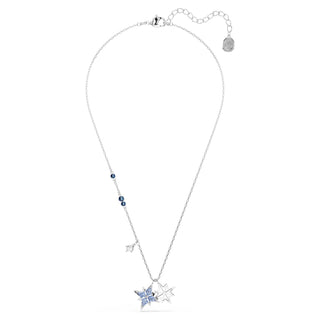 Symbolica pendant, Star, Blue, Rhodium plated
