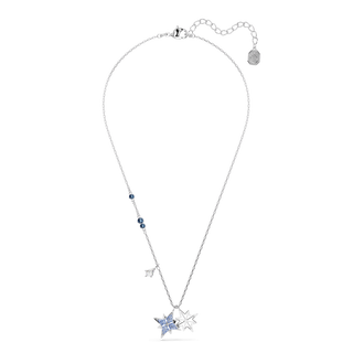 Symbolica pendant, Star, Blue, Rhodium plated