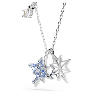 Symbolica pendant, Star, Blue, Rhodium plated