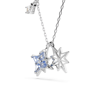 Symbolica pendant, Star, Blue, Rhodium plated