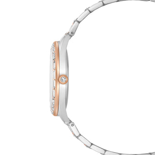 Matrix date watch, Swiss Made, Metal bracelet, Rose gold tone, Mixed metal finish