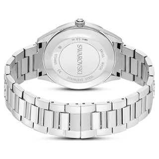 Matrix date watch, Swiss Made, Metal bracelet, Silver tone, Stainless steel