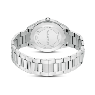 Matrix date watch, Swiss Made, Metal bracelet, Silver tone, Stainless steel