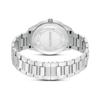 Matrix date watch, Swiss Made, Metal bracelet, Silver tone, Stainless steel