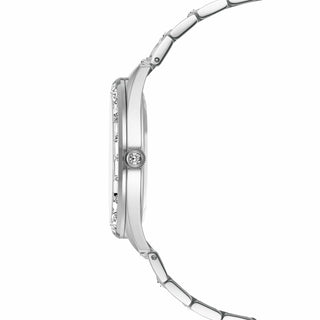 Matrix date watch, Swiss Made, Metal bracelet, Silver tone, Stainless steel