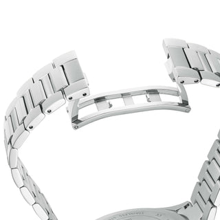 Matrix date watch, Swiss Made, Metal bracelet, Silver tone, Stainless steel