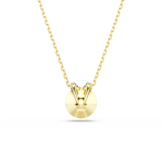 Bella V pendant Round cut, Green, Gold-tone plated