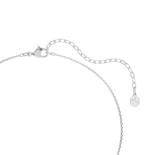 Symbolica pendant, Crystal pearl, Round cut, Pavé, Horse shoe, White, Rhodium plated