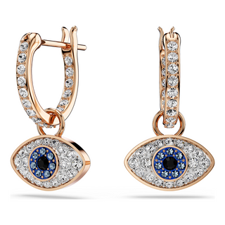 Symbolica drop earrings, Eye, Multicolored, Rose gold-tone plated