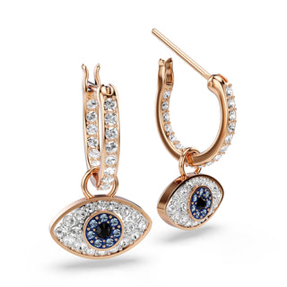 Symbolica drop earrings, Eye, Multicolored, Rose gold-tone plated