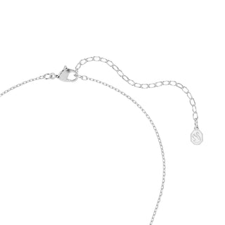 Hyperbola pendant, Round cut, White, Rhodium plated