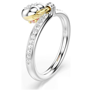 Idyllia motif ring, Mixed cuts, Heart, Pink, Mixed metal finish