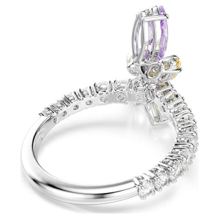 Ariana Grande x Swarovski motif ring, Mixed cuts, Dragonfly, Multicolored, Rhodium plated