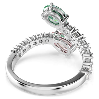 Ariana Grande x Swarovski open ring, Mixed cuts, Multicolored, Rhodium plated