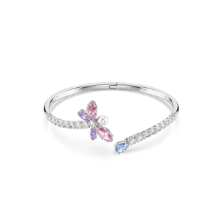 Ariana Grande x Swarovski bangle, Mixed cuts, Dragonfly, Multicolored, Rhodium plated