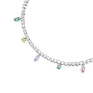 Ariana Grande x Swarovski necklace, Mixed cuts, Multicolored, Rhodium plated