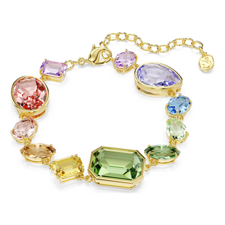 Gema bracelet, Mixed cuts, Multicolored, Gold-tone plated