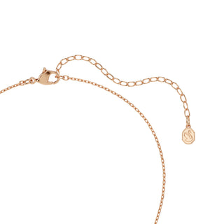 Dextera pendant, Round cut, White, Rose gold-tone plated