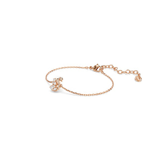 Swan bracelet, Mixed cuts, Swan, White, Rose gold-tone plated